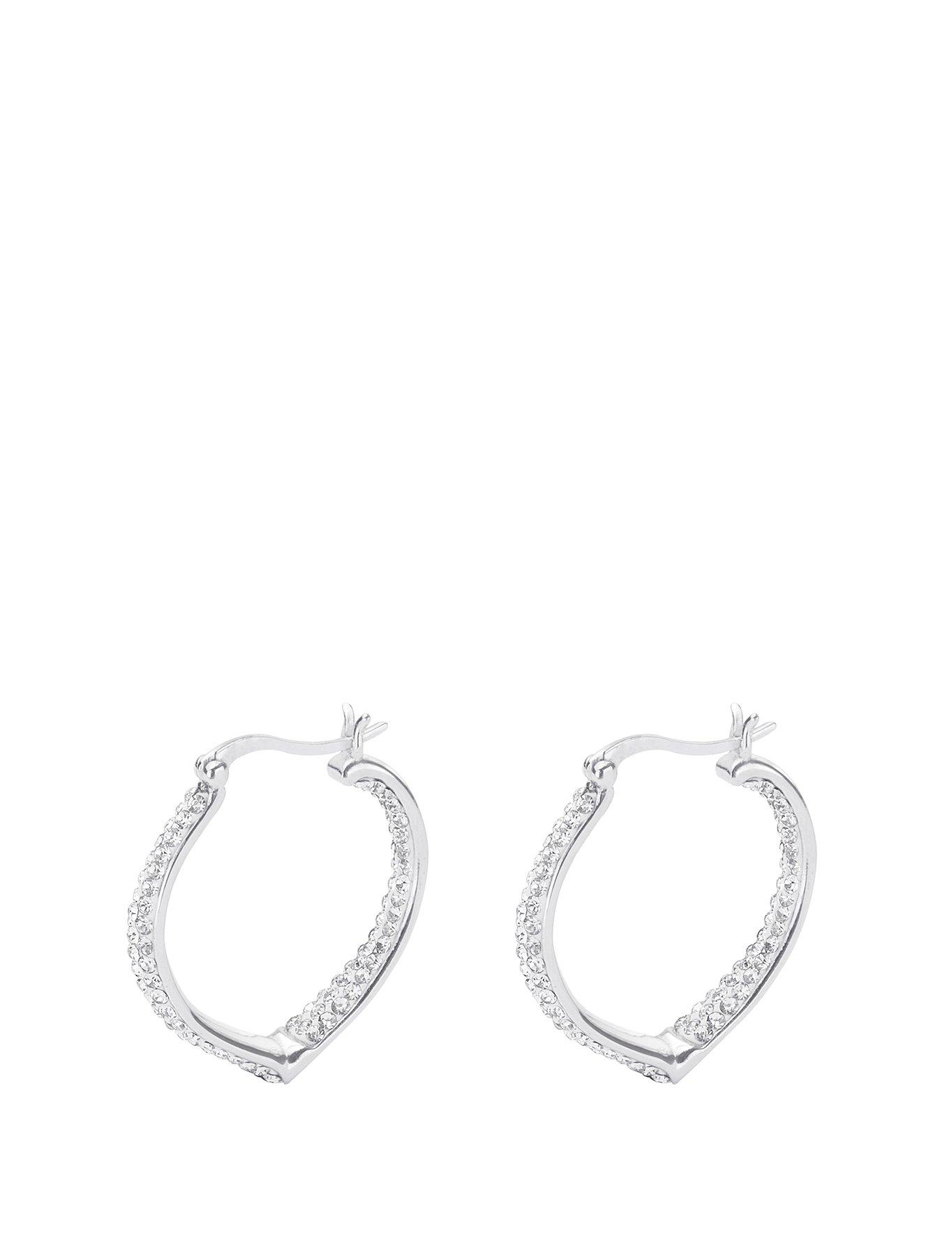 the-love-collection-sterling-silver-double-crystal-set-heart-shaped-creole-earrings