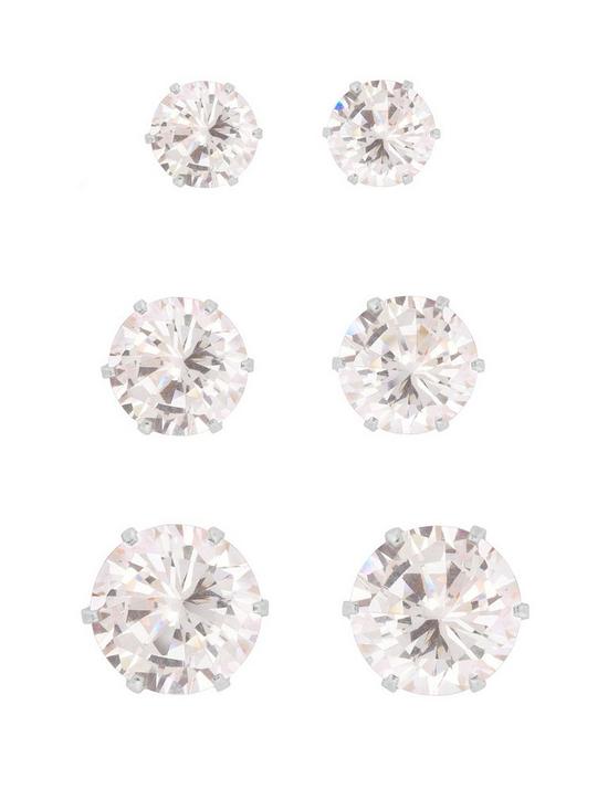front image of the-love-silver-collection-sterling-silver-set-of-3mm-4mm-and-5mm-cubic-zirconia-studs