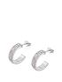  image of the-love-silver-collection-sterling-silver-crystal-paveacutenbsphalf-hoop-earrings