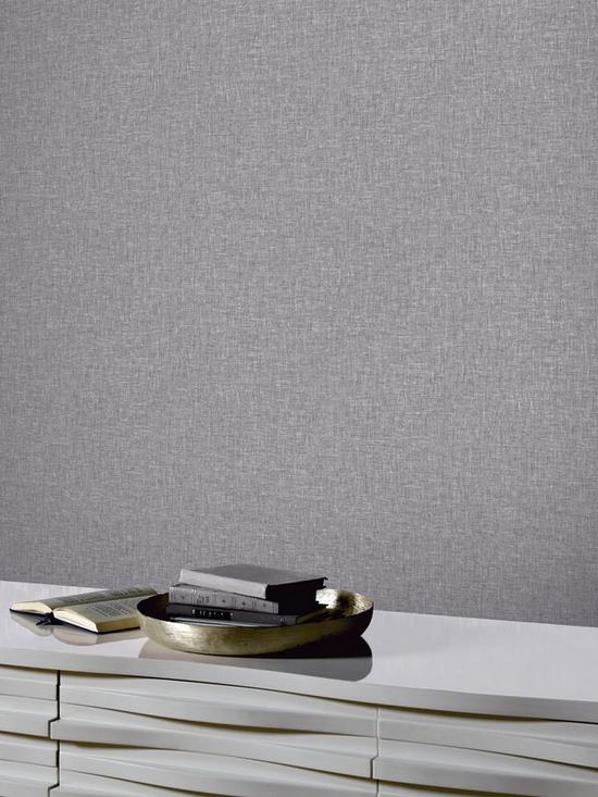 front image of arthouse-linen-texture-wallpaper-mid-grey
