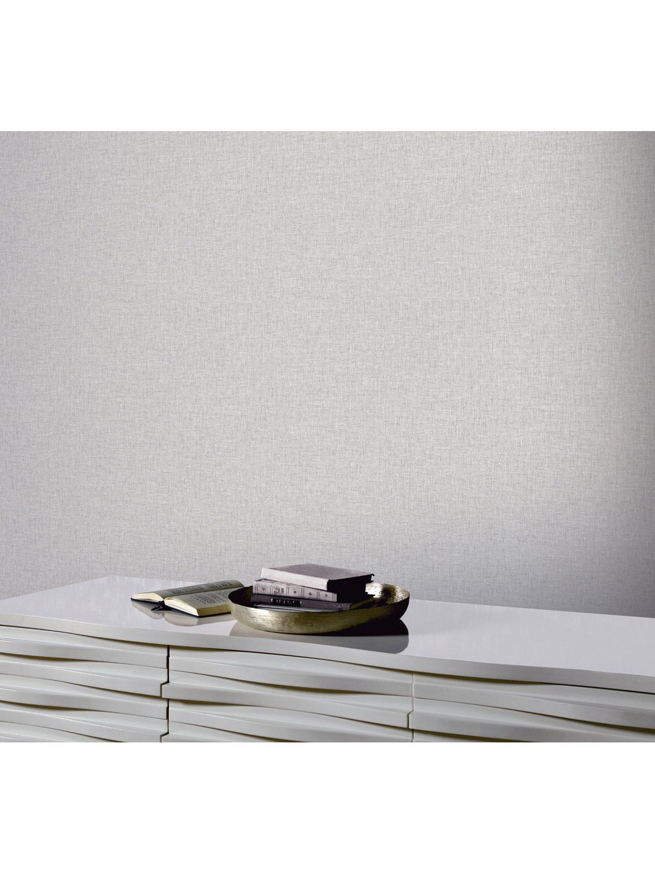 ARTHOUSE Linen Texture Wallpaper Grey