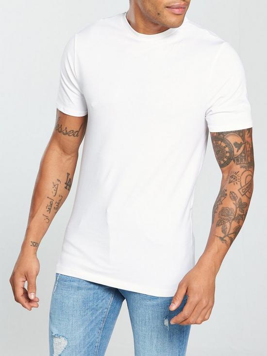 front image of river-island-muscle-fit-short-sleeve-tshirt-white