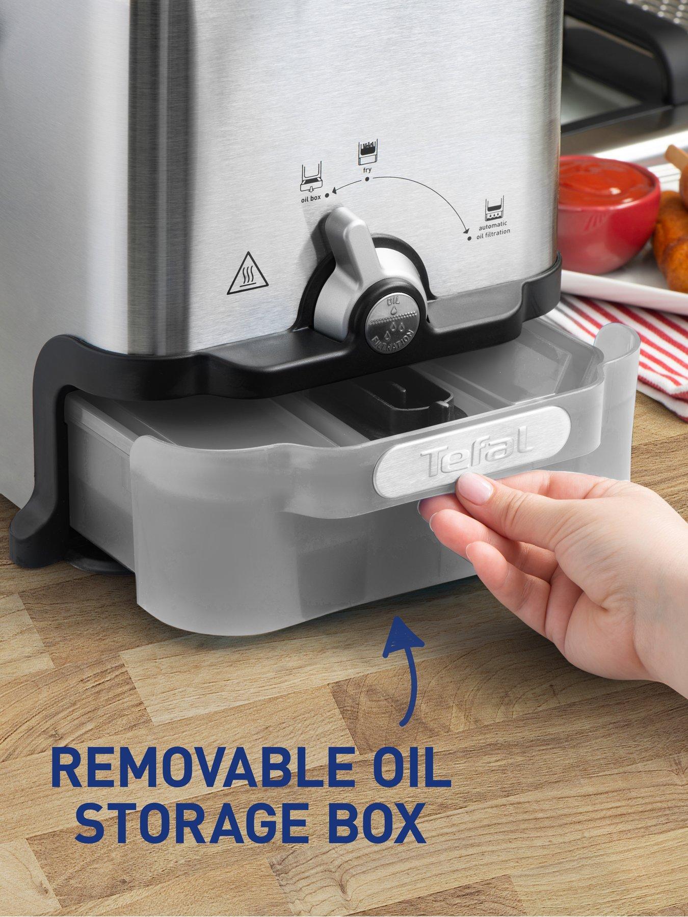  image of tefal-oleoclean-compact-2l-semi-professional-deep-fryer-stainless-steel-fr701640
