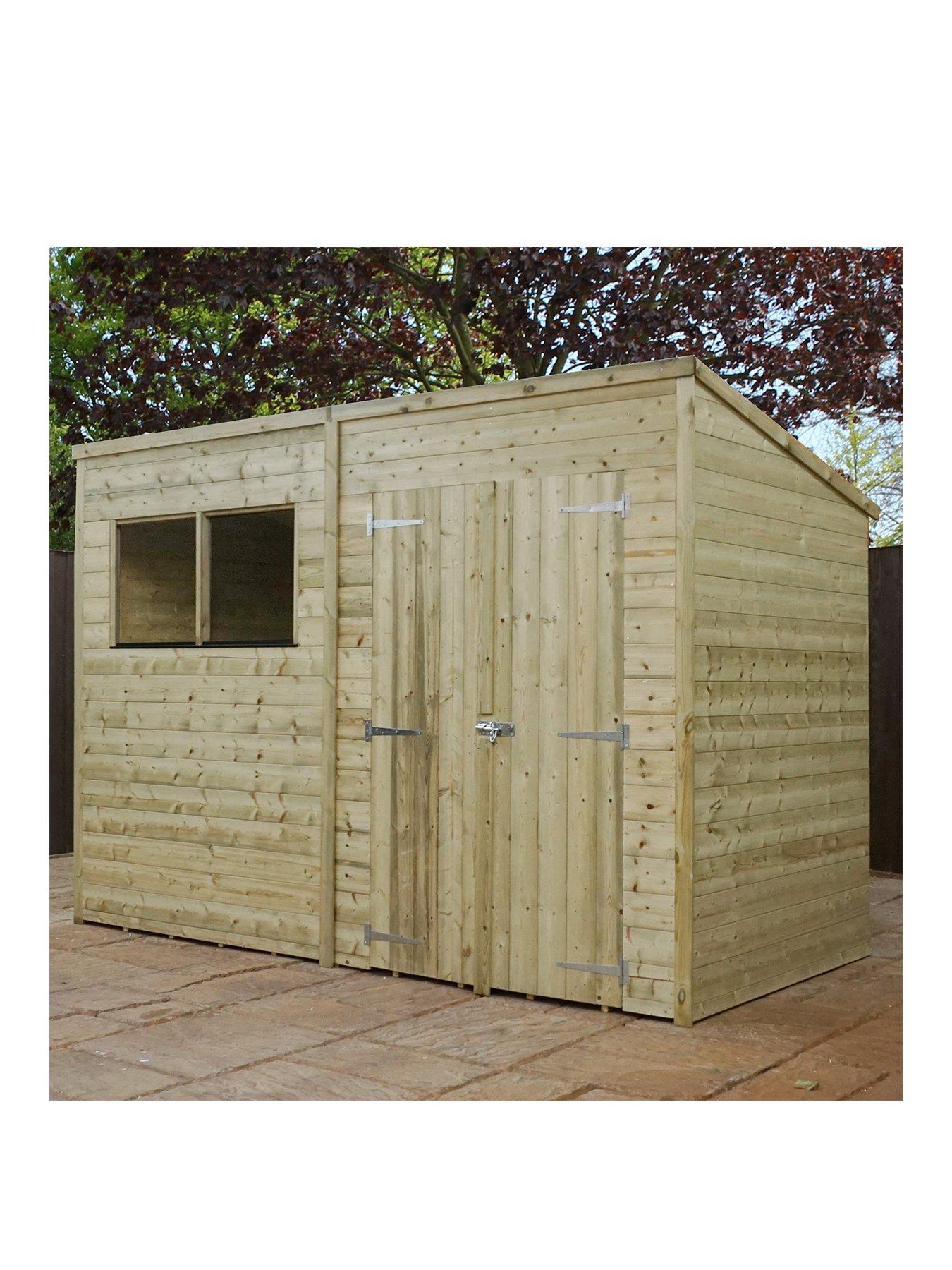 Mercia 10 X 8ft Premium Pressure Treated Shiploap Pent Roof Shed