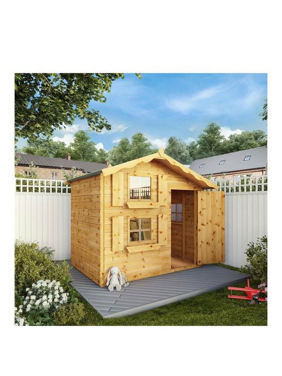 front image of mercia-7-x-5ft-snowdrop-cottage-double-story-wooden-playhouse