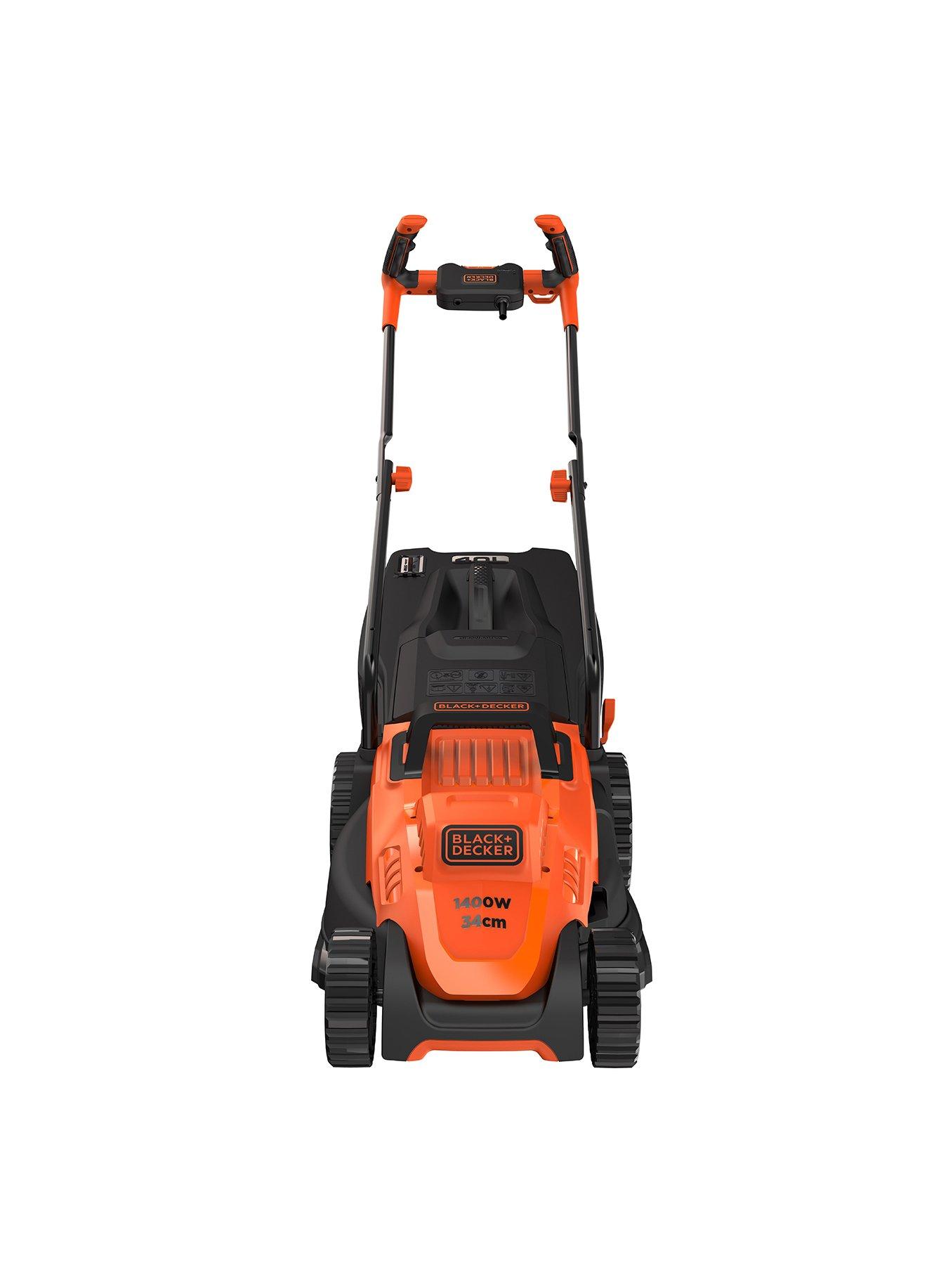  image of black-decker-1400wnbsp34-cm-lawnmower-with-bike-handle-controls