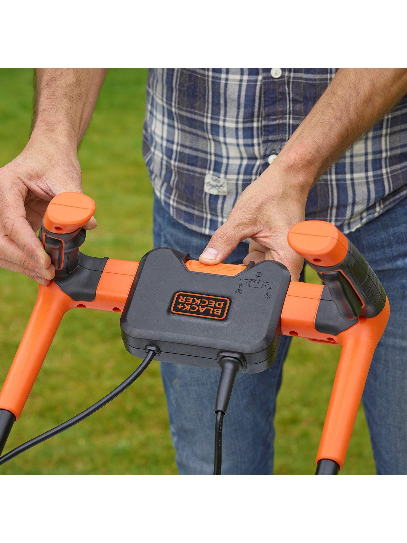  image of black-decker-1400wnbsp34-cm-lawnmower-with-bike-handle-controls