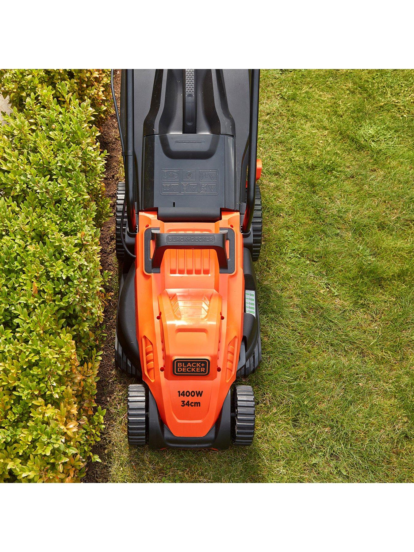  image of black-decker-1400wnbsp34-cm-lawnmower-with-bike-handle-controls