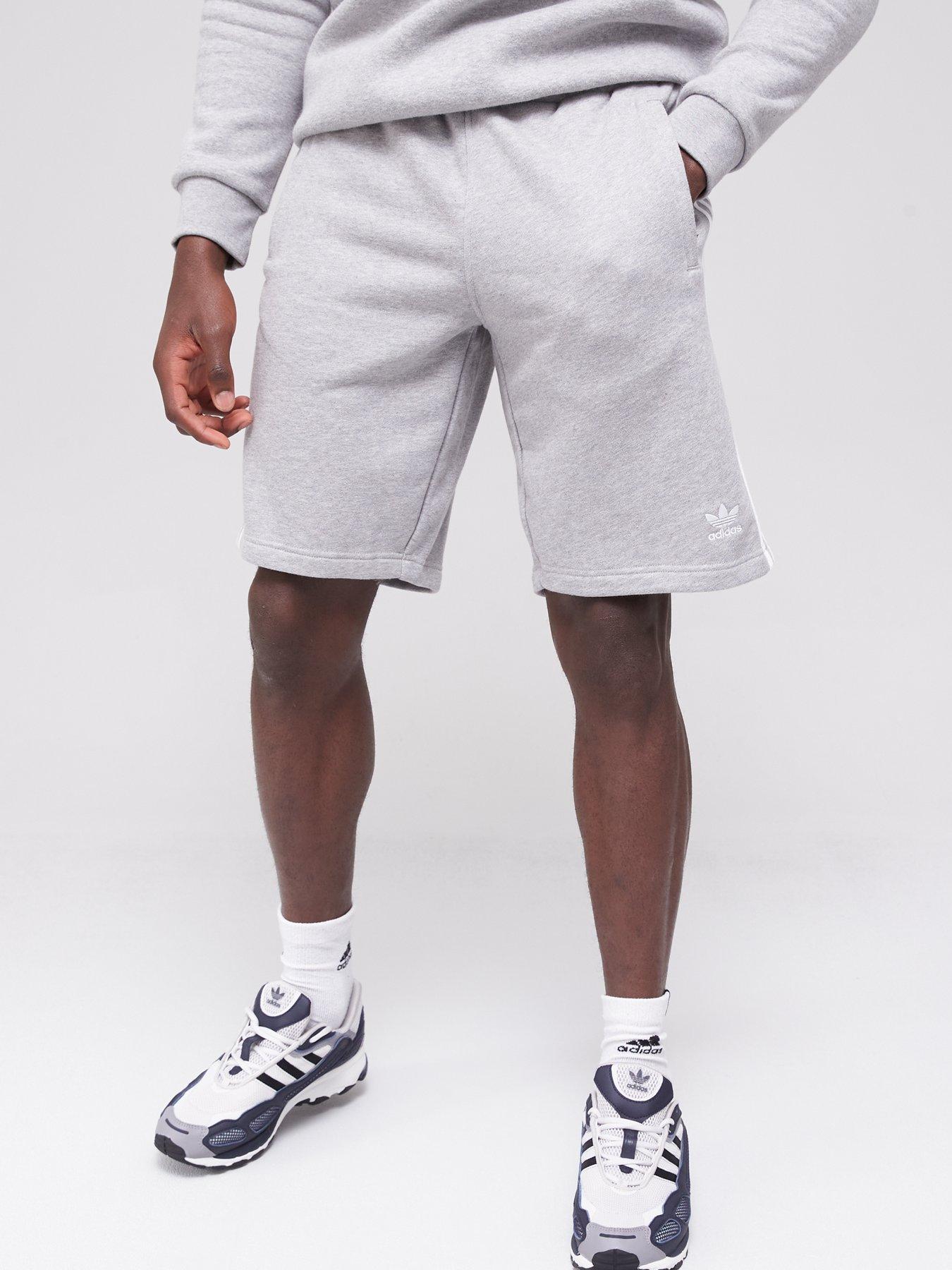 grey adidas shorts men