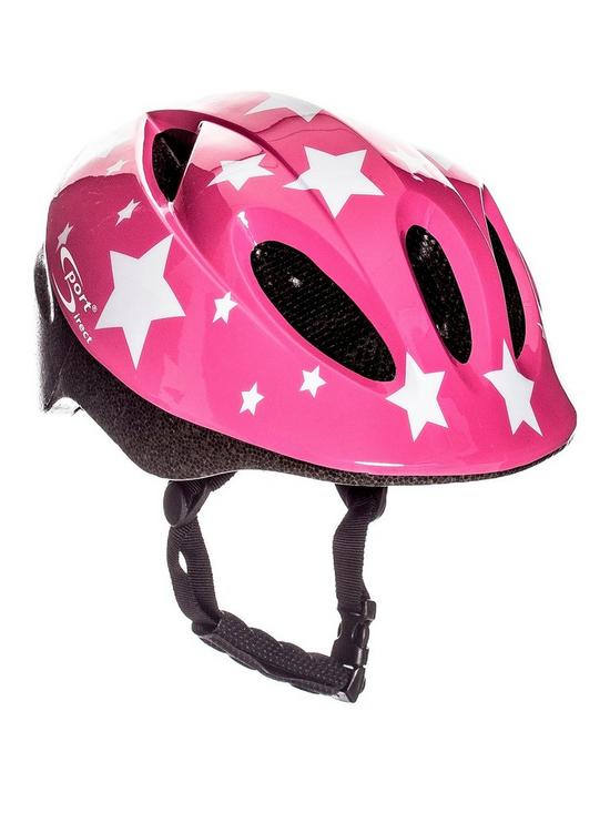 front image of sport-direct-pink-stars-childrens-helmet-48-52cm