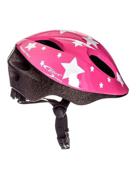 stillFront image of sport-direct-pink-stars-childrens-helmet-48-52cm