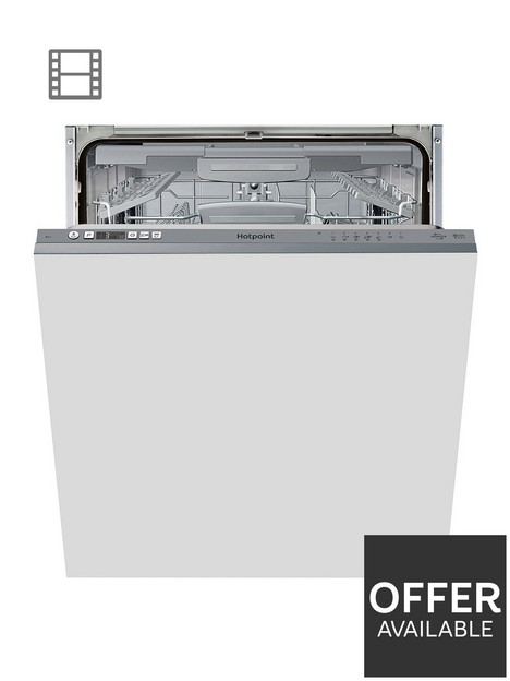 hotpoint-hic3c33cweuk-14-place-full-size-integrated-dishwasher-with-quick-wash-3d-zone-wash-silver