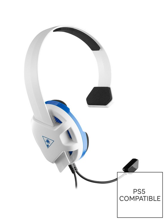 front image of turtle-beach-recon-chat-headset-for-ps5-ps4-xbox-switch-white-amp-blue