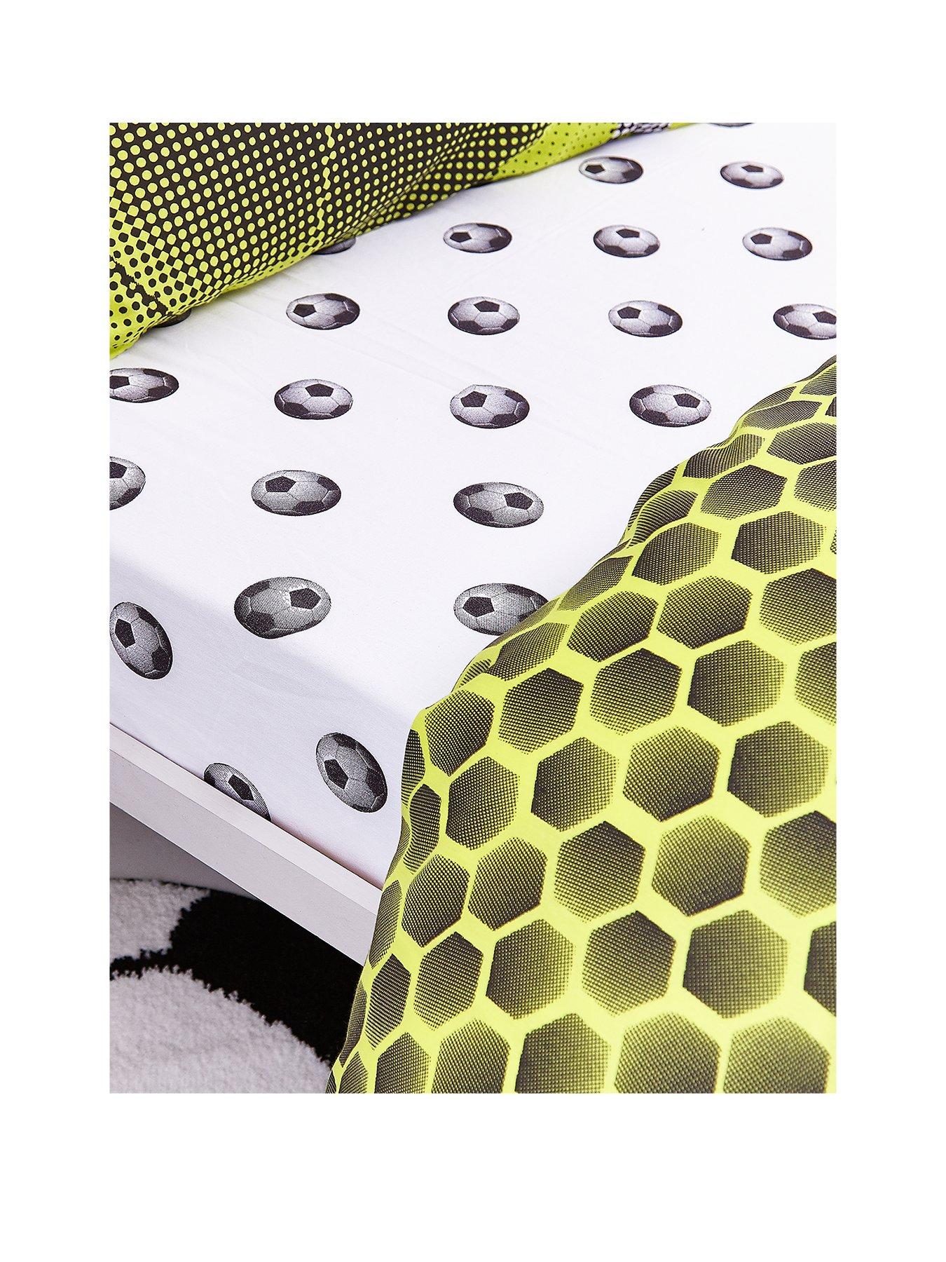  image of catherine-lansfield-neon-football-fitted-sheet
