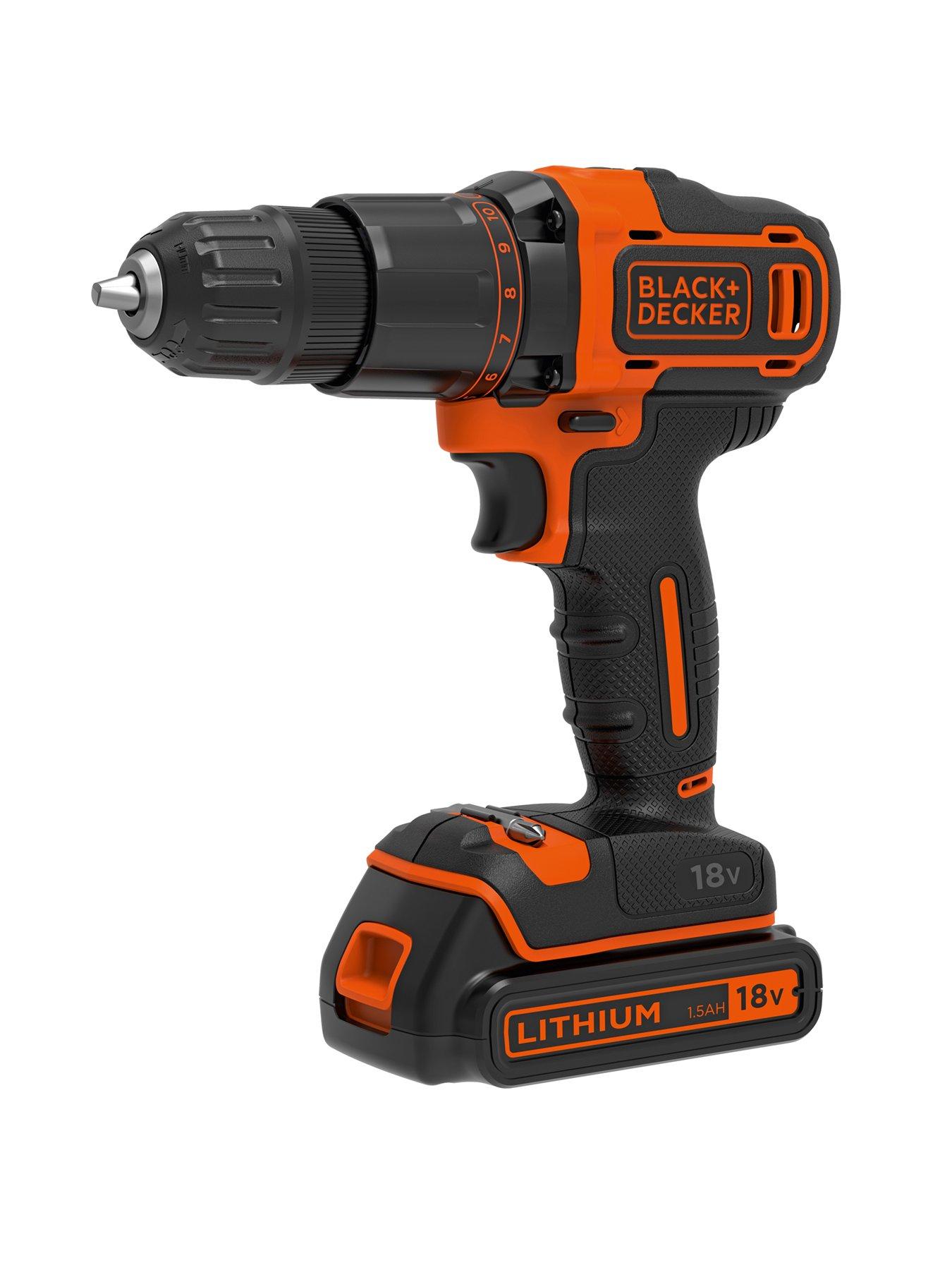 Black Decker 18v Lithium Ion 2 Gear Hammer Drill With Kit Box Littlewoods Com