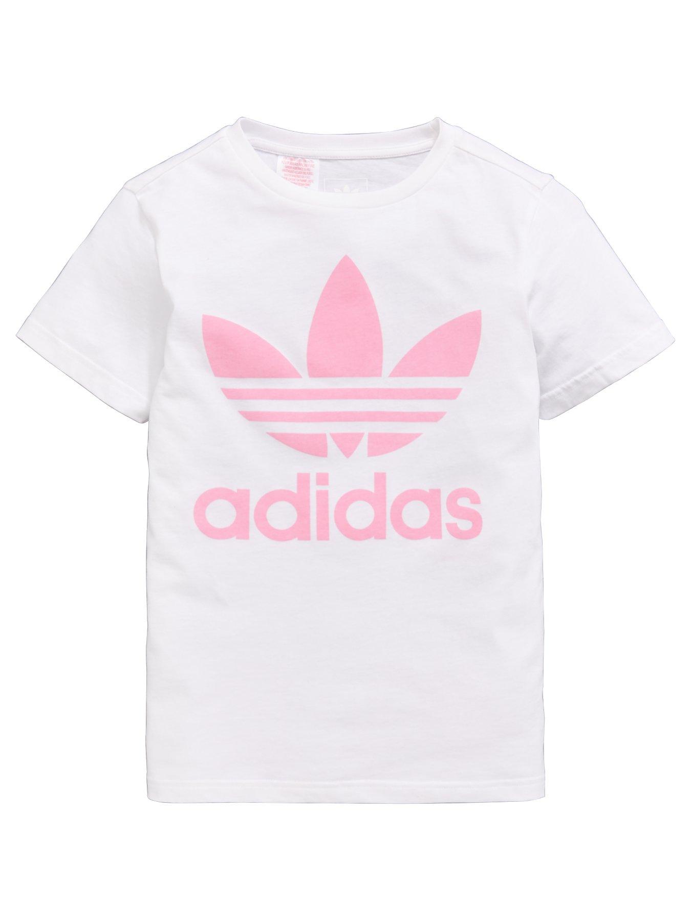 girls pink adidas t shirt