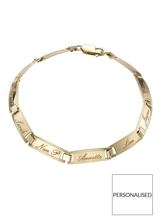 front image of love-gold-9-carat-yellow-gold-family-name-bracelet