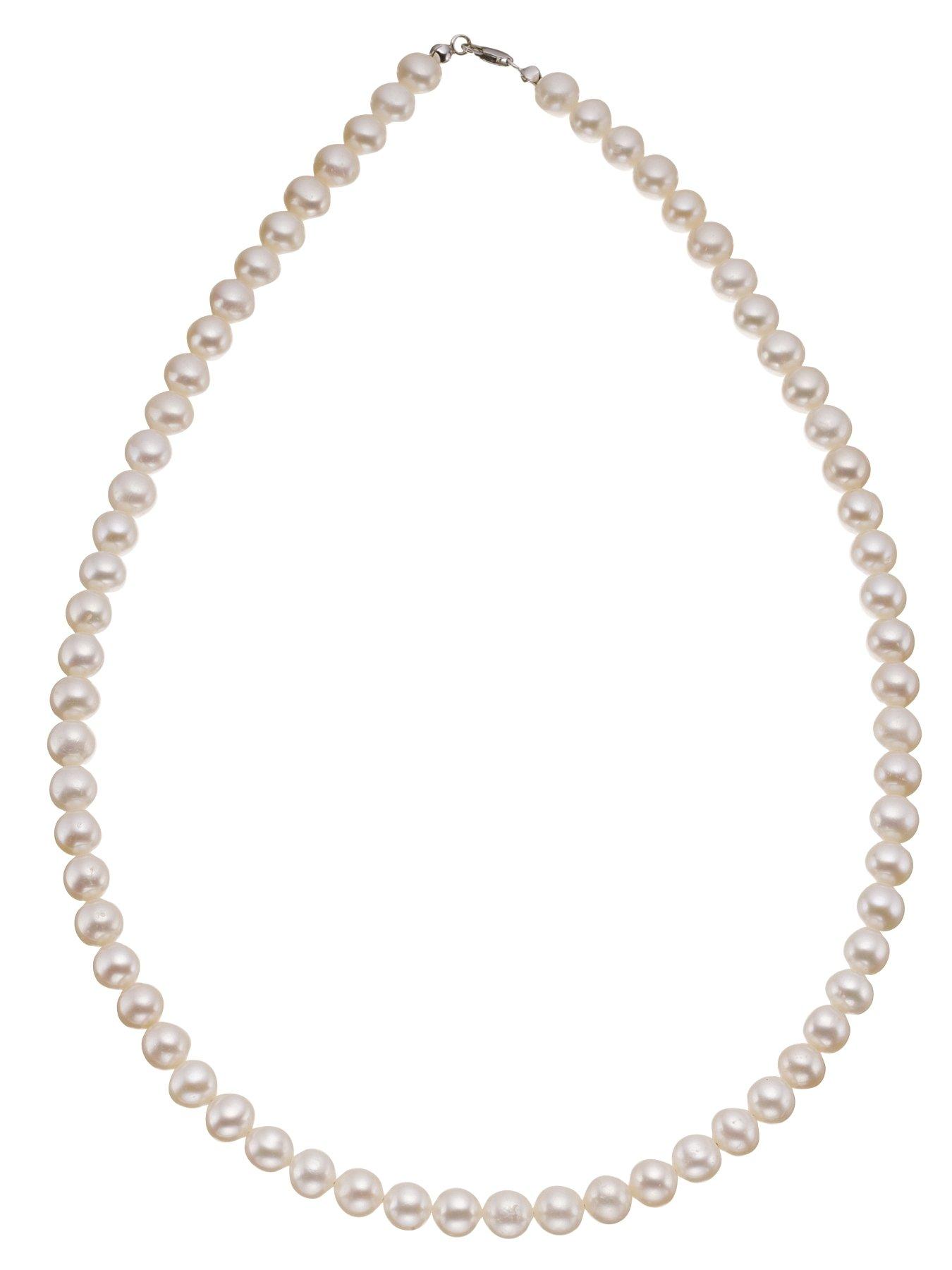 Image 1 of 1 of The Love Collection 9 Carat White Gold Single Strand Pearl Necklace