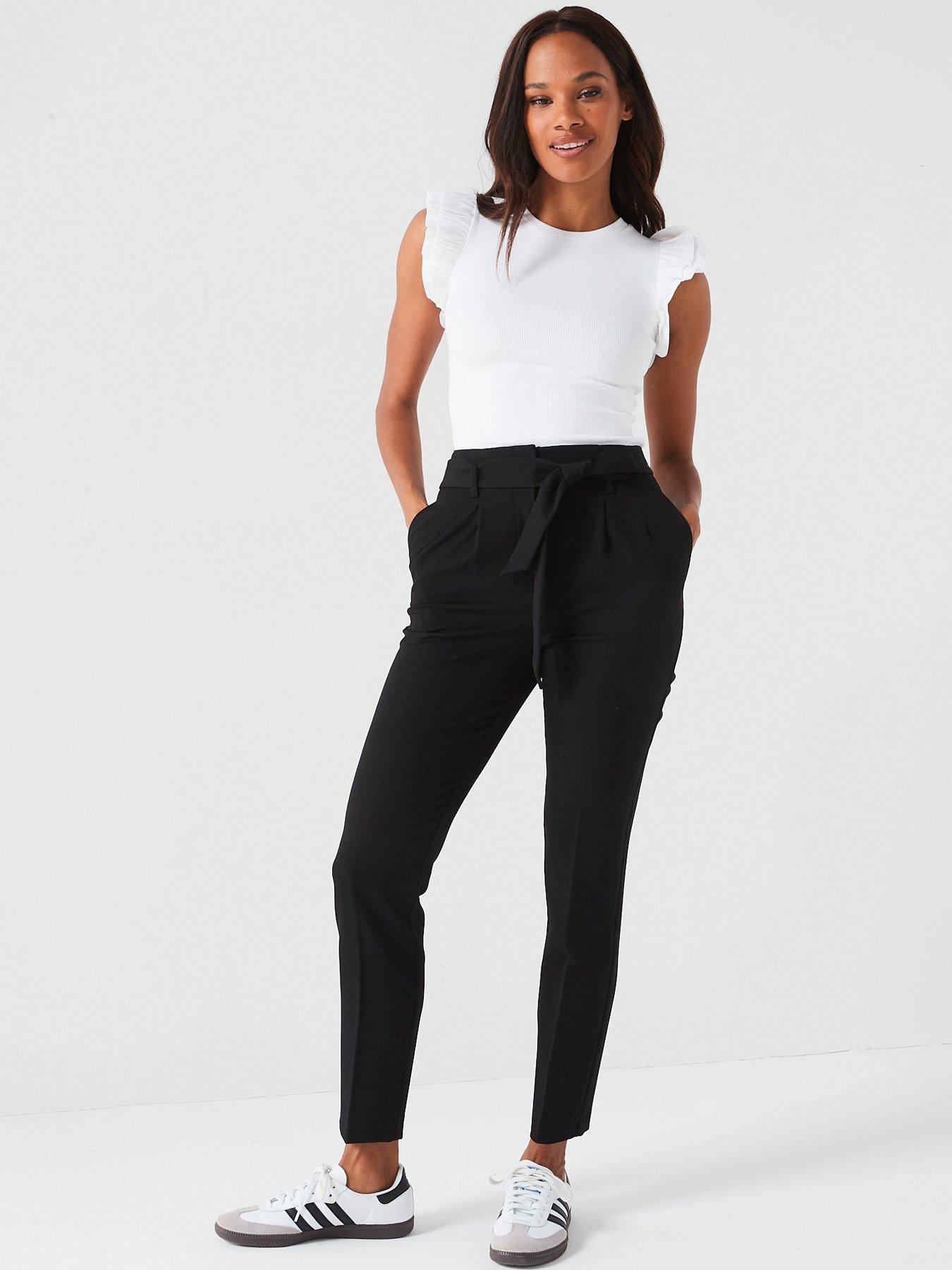  image of v-by-very-the-tapered-leg-trouser-black