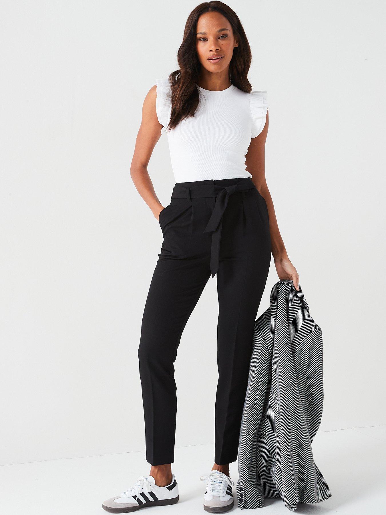  image of v-by-very-the-tapered-leg-trouser-black