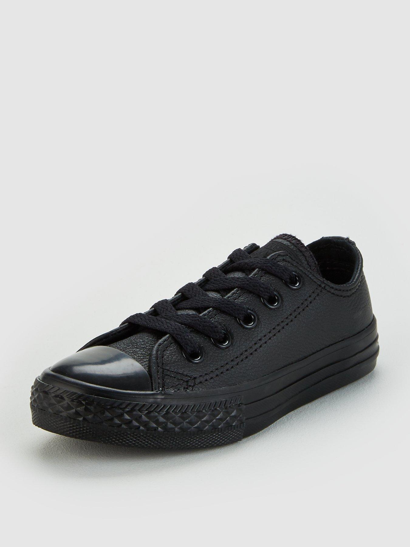 converse leather shoes black