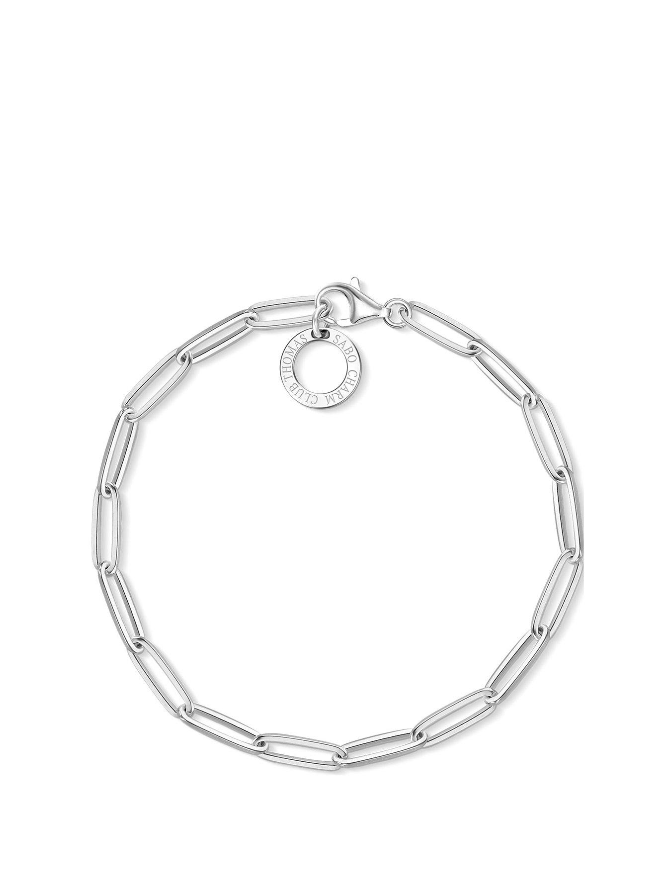Image 1 of 3 of Thomas Sabo Sterling Silver Paperclip Link 17cm Charm Carrier Bracelet