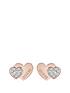  image of guess-rose-gold-plated-crystal-set-heart-ladies-earrings