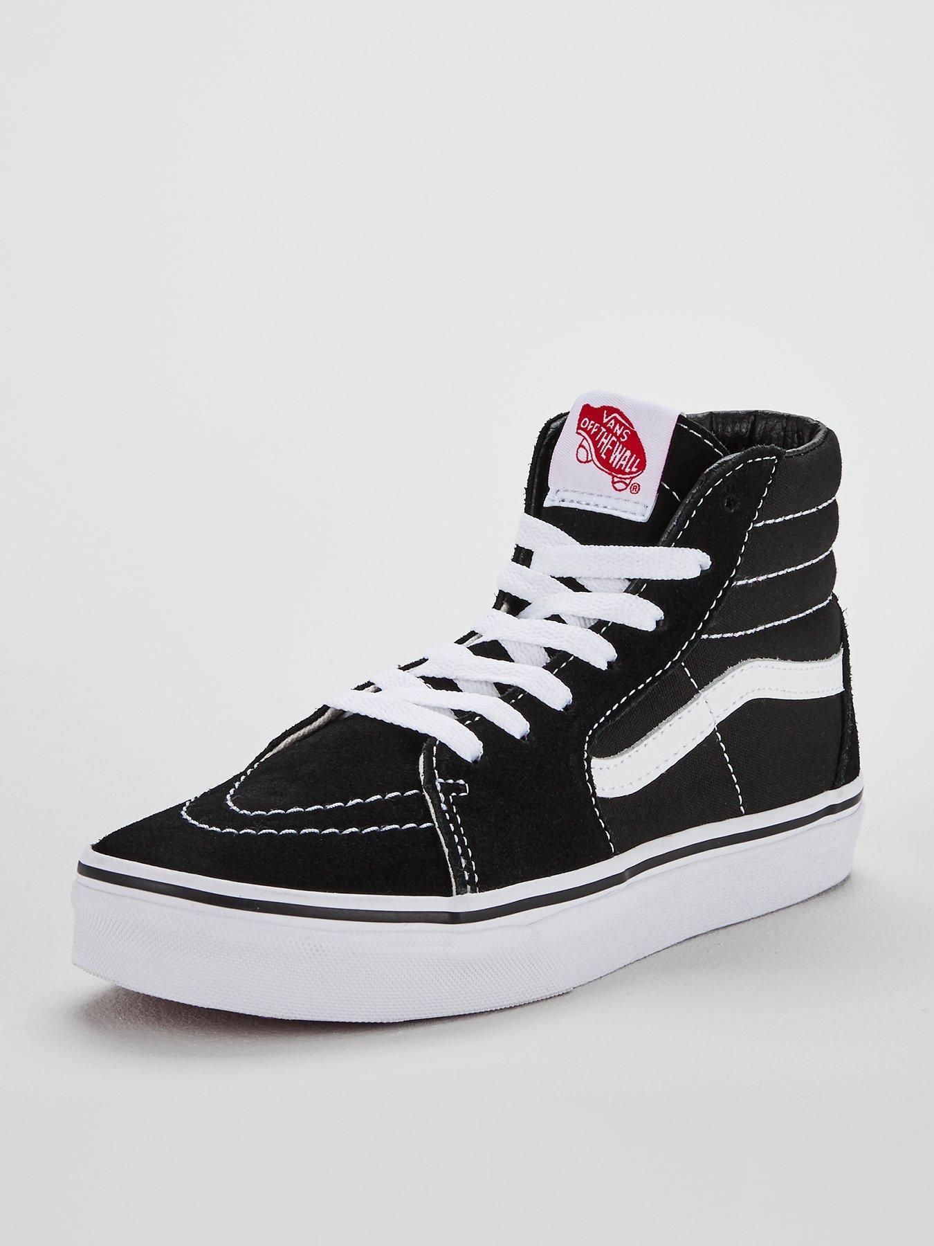front image of vans-sk8-hi-nbspchildrens-unisex-hi-top-trainers-blackwhite