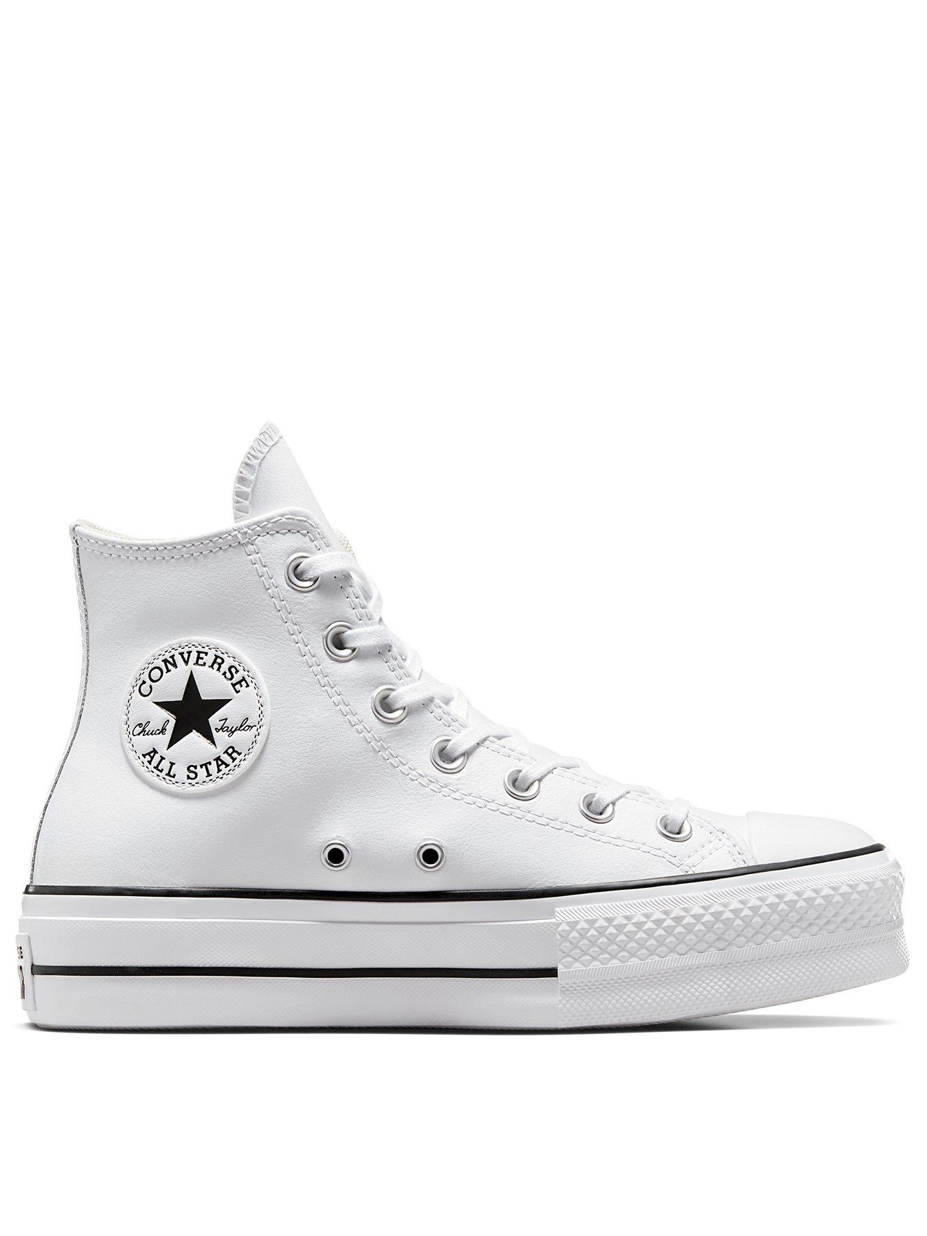 Converse Womens Leather Lift Hi Top Trainers White/Black