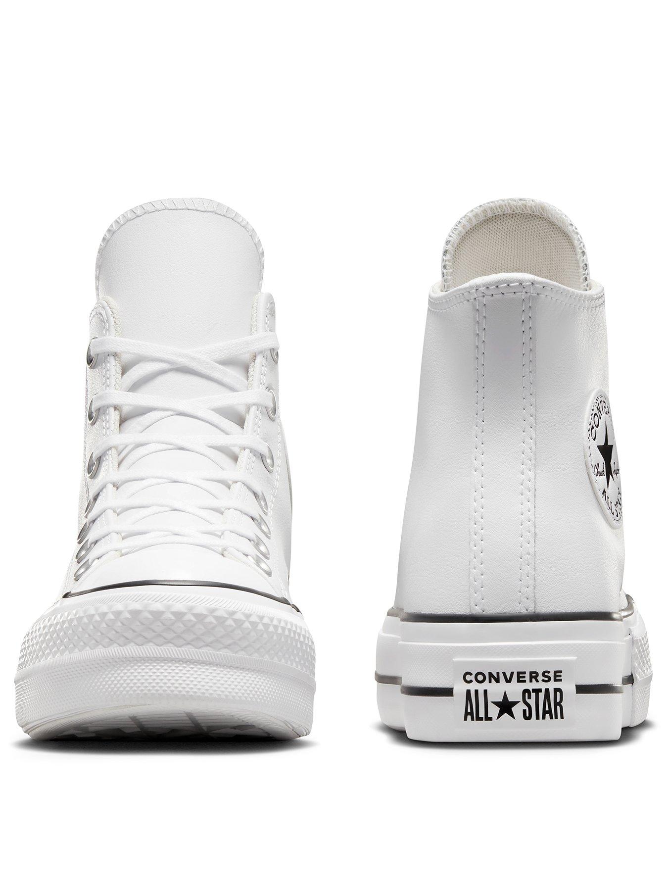 Image 3 of 7 of Converse Womens Leather Lift Hi Top Trainers - White/Black