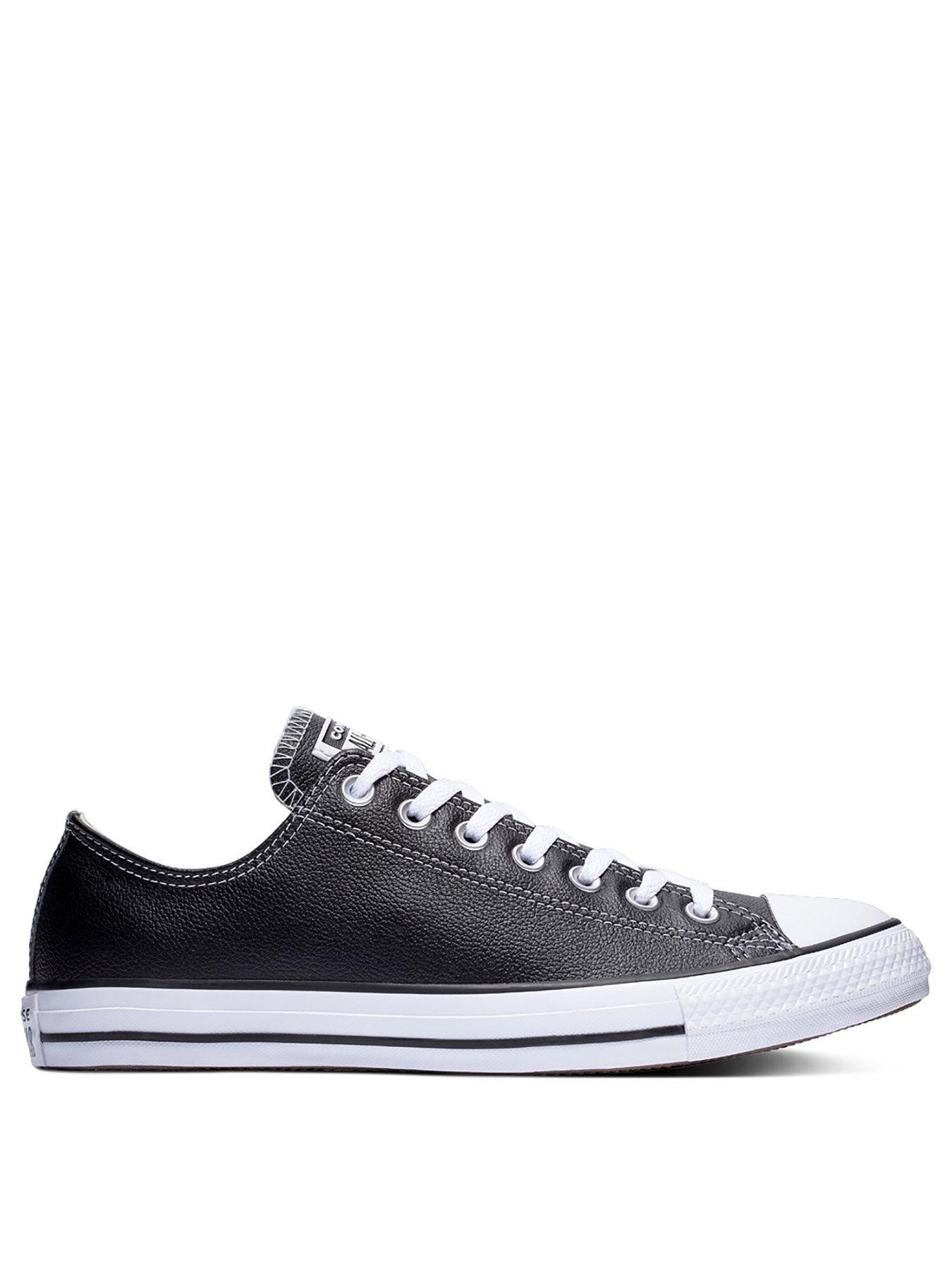 Converse Mens Leather Ox Trainers Black Littlewoods