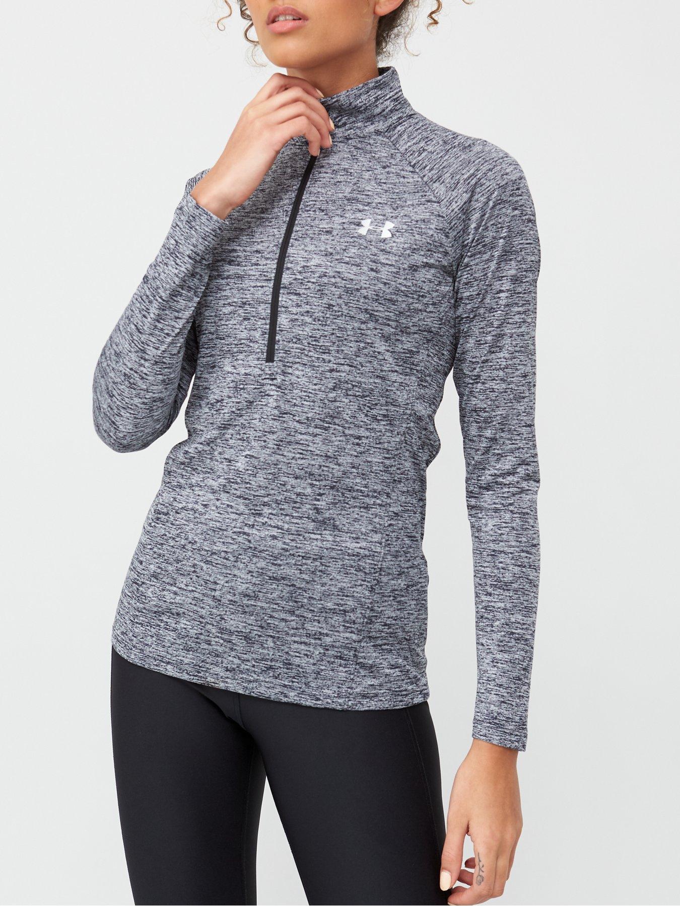 UNDER ARMOUR Tech Twist 1/2 Zip Top - Black/Grey