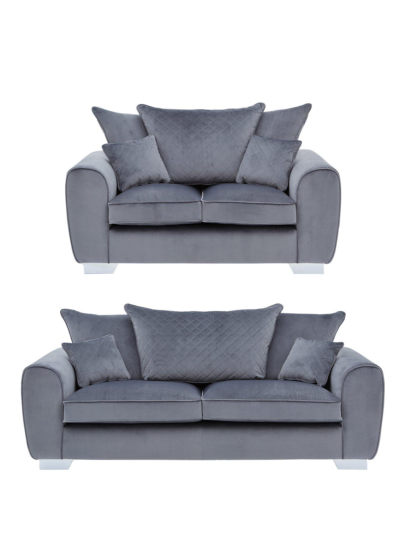loveseat cushion set on Nip Grey Loveseat Sofa Cover With Separate Seat Cushion Cover Pieces Set Slipcovers Furniture