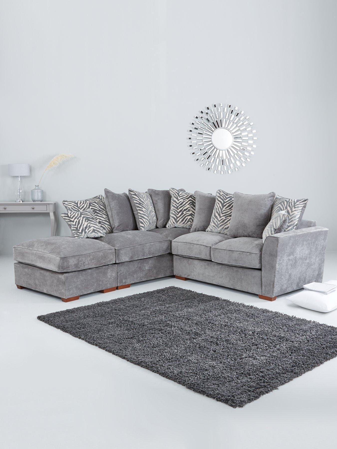 undefined Kingston Left Hand Scatter Back Corner Chaise Sofa Bed with Footstool - Made to Order in the UK