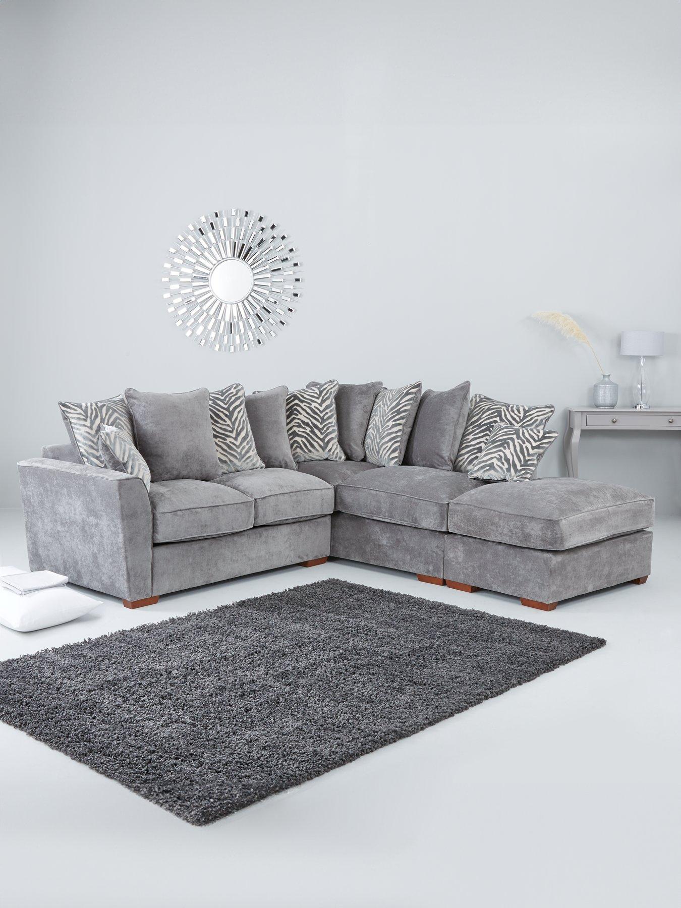 undefined Kingston Right Hand Scatter Back Corner Chaise Sofa bed with Footstool - Made to Order in the UK