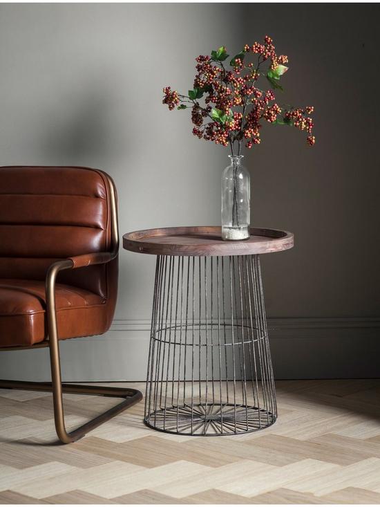 collection image of hometown-interiors-alexandranbspmetal-and-solid-wood-side-table