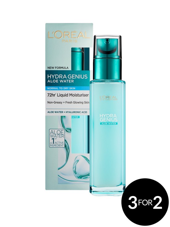 front image of loreal-paris-hydra-genius-liquid-care-moisturiser-normal-dry-skin-70ml
