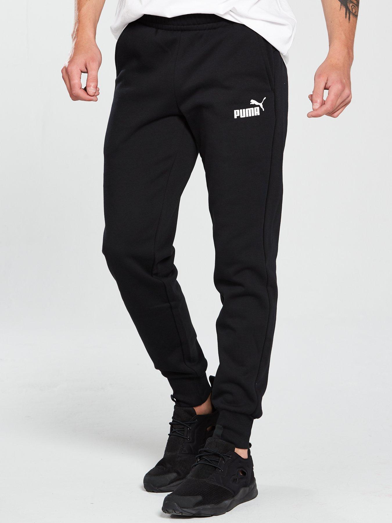 puma essentials skinny fit joggers in black