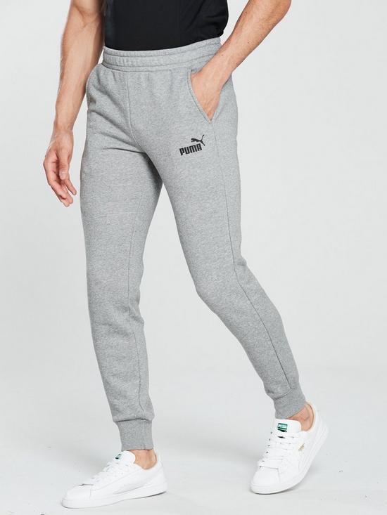 front image of puma-elevated-ess-slim-joggers-grey-heather