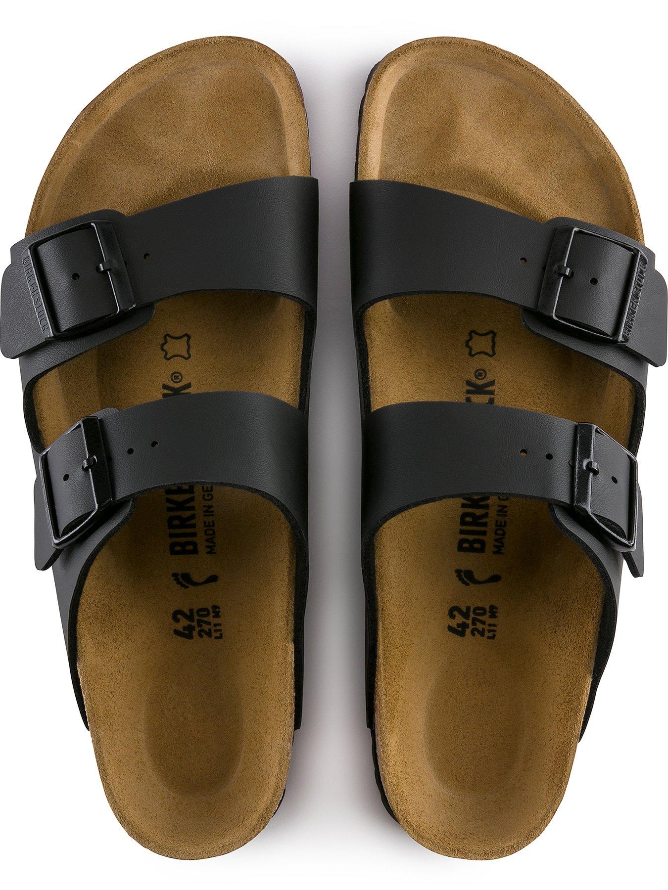 Image 4 of 4 of Birkenstock Womens Narrow Fit Two Strap Buckle Sandals - Black