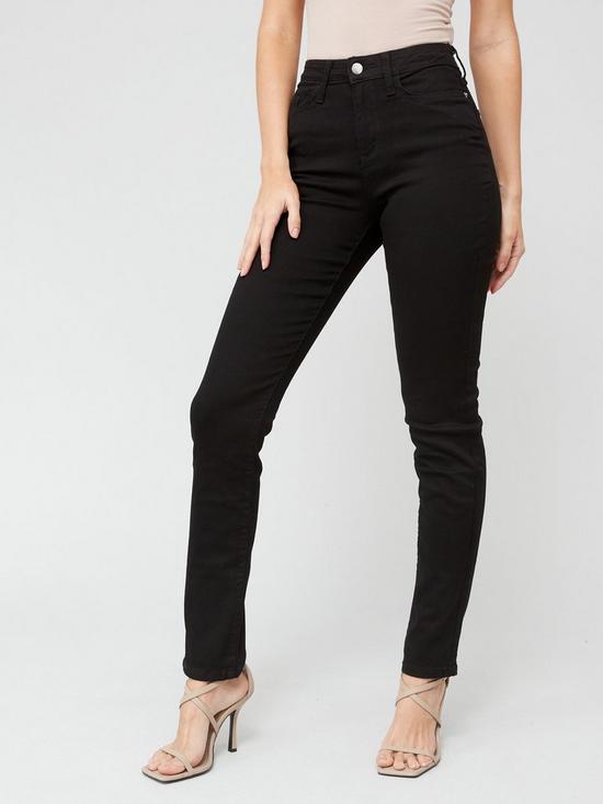 front image of everyday-isabelle-high-rise-slim-leg-jeans-black
