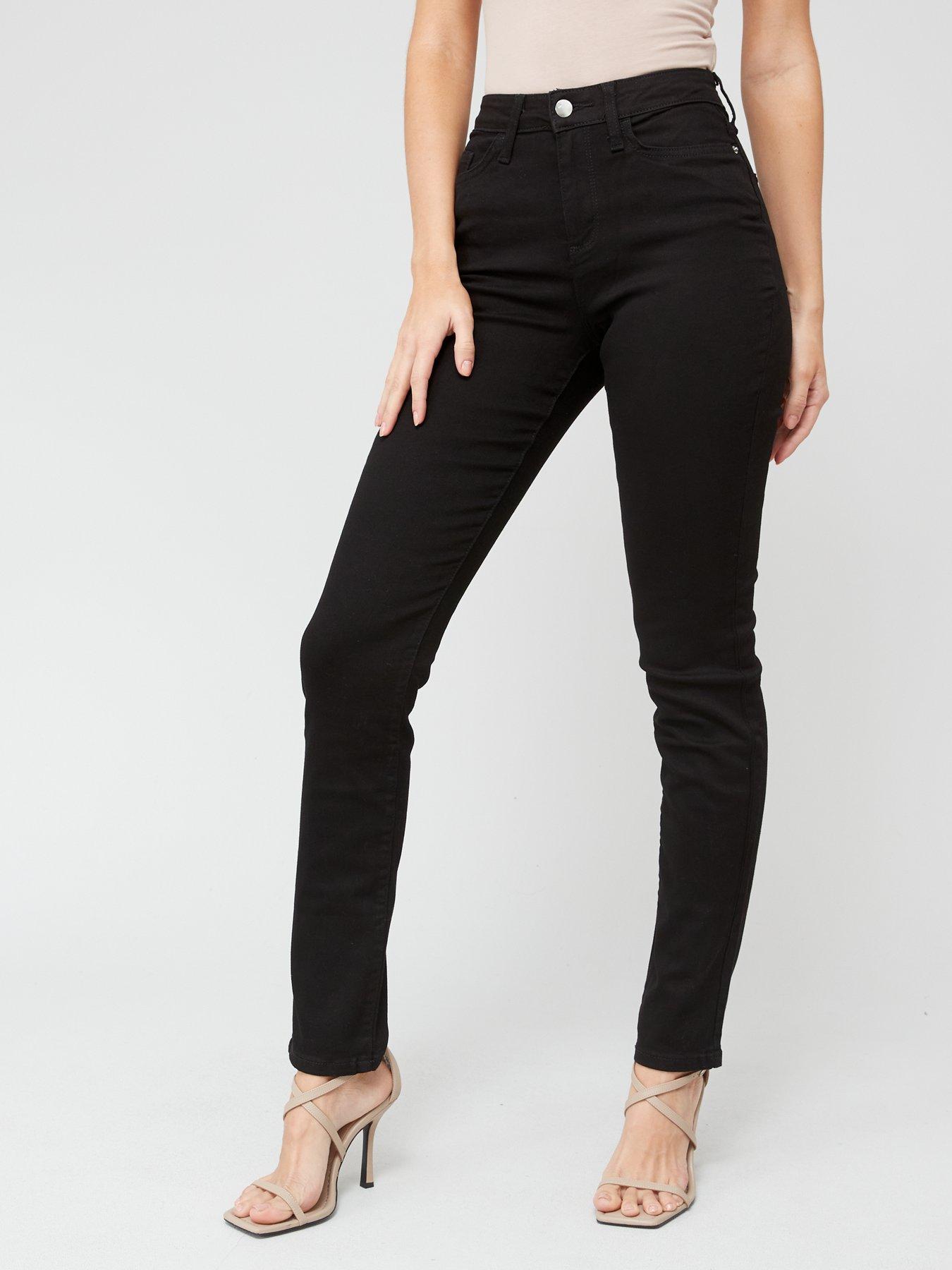 undefined Isabelle High Rise Slim Leg Jeans - Black