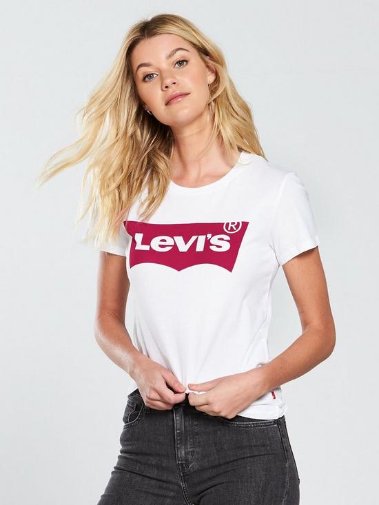 front image of levis-the-perfect-t-shirt-large-batwing-white