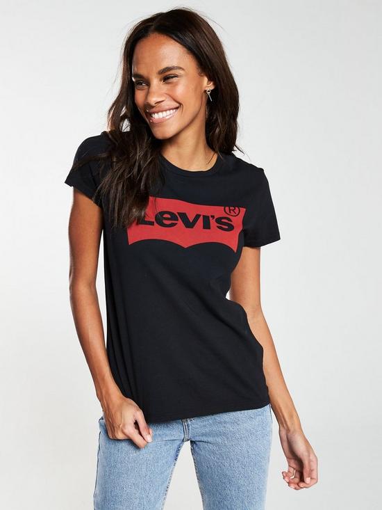 front image of levis-the-perfect-t-shirt-mineral-black