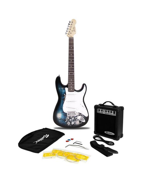 front image of rockjam-jaxville-custom-design-electric-guitar-package-reaper