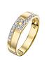  image of love-gold-9-carat-2-colour-wedding-band-6mm
