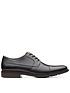 image of clarks-becken-wide-fit-plain-leather-lace-up-shoe-black-leather