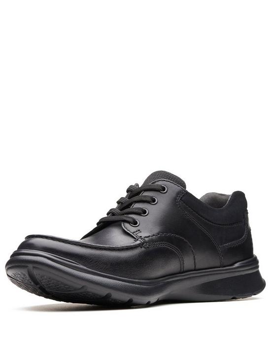 front image of clarks-cotrell-edge-wide-fit-shoes-black