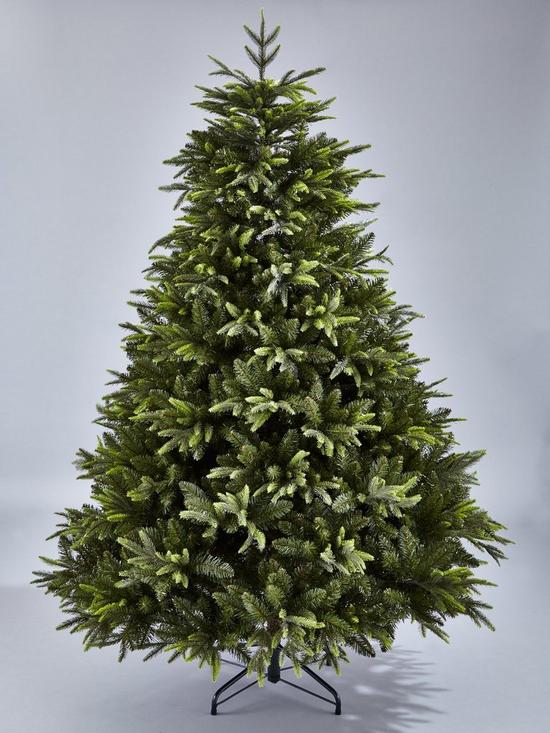 front image of very-home-8ft-sherwood-real-look-full-christmas-tree-with-metal-stand