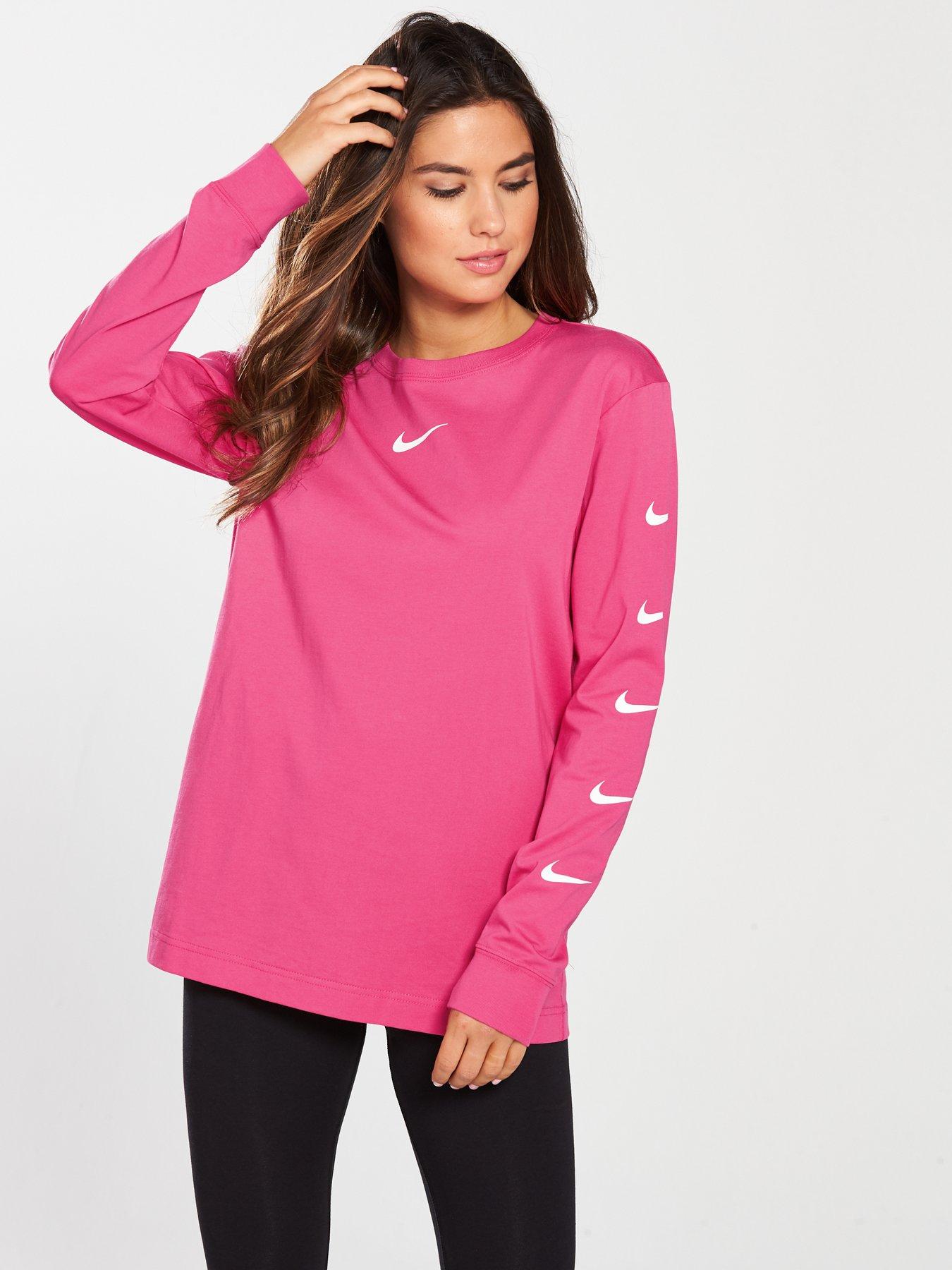 pink nike top long sleeve